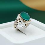 انگشتر مرانه عقیق سبز کد 1387