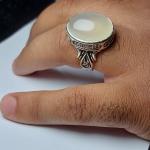 انگشتر نقره با رکاب چهار سلام با سنگ عقیق یمن نباتی کد 1277