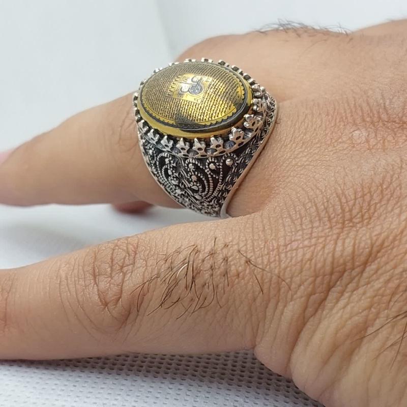 انگشتر حدید مردانه "ذوالفقار کربلا" – حرز عین علی و زیارت عاشورا کد 1819
