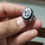 انگشتر نقره باسنگ عقیق مشکی کد 1395