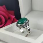 خرید انگشتر عقیق سبز مردانه؛ نماد آرامش و وقار کد ۲۰۰۹