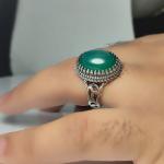 خرید انگشتر عقیق سبز مردانه؛ نماد آرامش و وقار کد ۲۰۰۹