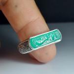 انگشتر عقیق سبز کپسولی با حکاکی یا فاطمه (س) کد 1871