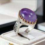 انگشتر نقره باسنگ اماتیس کد 1439