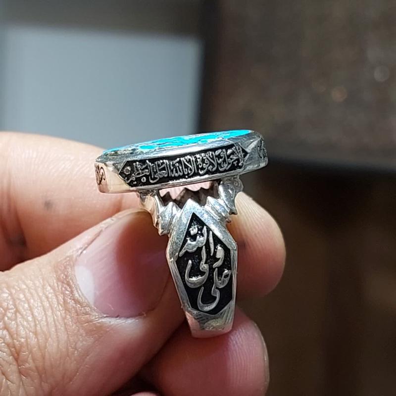 خرید انگشتر فیروزه نیشابور اصل؛ نگینی از آبیِ آسمان بر دستان شما کد ۱۸۴۴