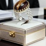 انگشتر نقره باسنگ تایگر بارکاب رولکسی کد 1431