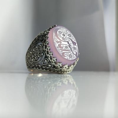 انگشتر نقره باسنگ عقیق سوسنی حکاکی یا امام حسین کد 2300