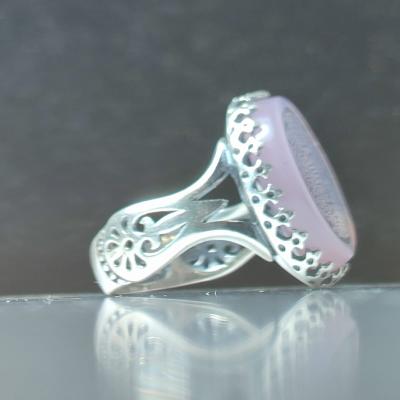 انگشتر عقیق مردانه سوسنی اصل با حکاکی کامل سوره حمد (ام الکتاب) - کد 1122