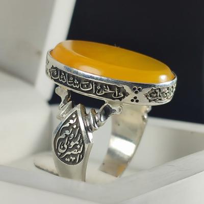 انگشتر نقره باسنگ شرف الشمس ذکر روی رکاب (سوره کوثر) ذکر بغل رکاب (حسبنا الله ونعم الوکیل نعم المولا ونعم انصیر کد 2339