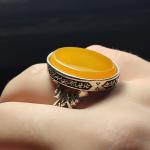 انگشتر نقره باسنگ شرف و الشمس ذکر روی رکاب (نادعلی) ذکر بغل رکاب (علی مع لحق) کد 2342