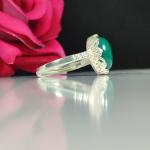 انگشتر عقیق سبز زنانه کد 5234