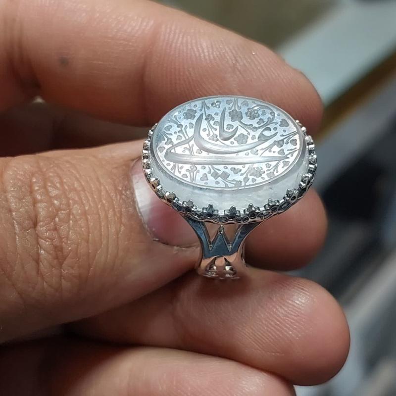 انگشتر در نجف اصل "تجلی حیدری" – با حکاکی "یا علی" و رکاب نقره کد 2402