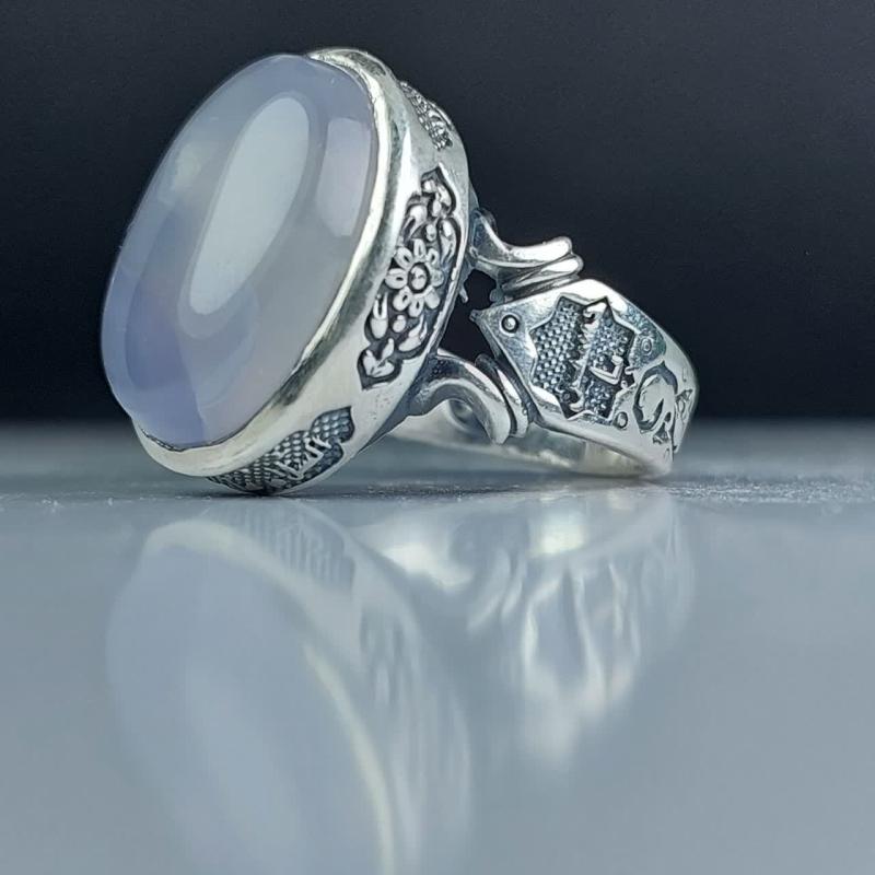انگشتر عقیق بنفش (سوسنی) مردانه "اشک آرامش" – نگین حکمت و معنویت کد 4215