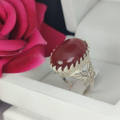انگشتر عقیق قرمز زنانه کد 4278