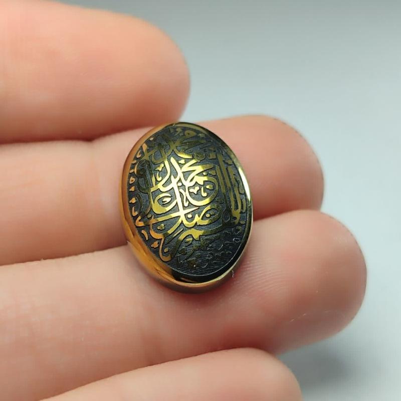 نگین حدید حکاکی ذکر صلوات کد 2457