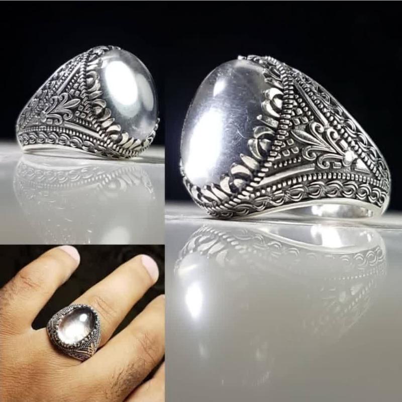 انگشتر نقره باسنگ درنجف کد 2507