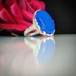 انگشتر عقیق ابی زنانه کد 5243