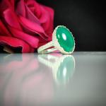 انگشتر عقیق سبز زنانه کد 5242