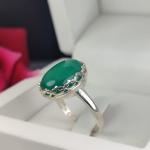 انگشتر عقیق سبز زنانه کد 4276