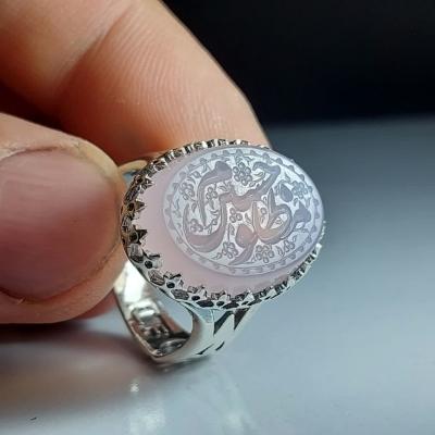 انگشتر نقره عقیق سوسنی با حکاکی مظلوم حسین انگشتر مردانه 4259