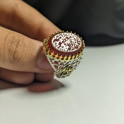 بررسی تخصصی و خرید انگشتر عقیق قرمز با حکاکی متبرک یا فاطمه معصومه (س) کد 2378