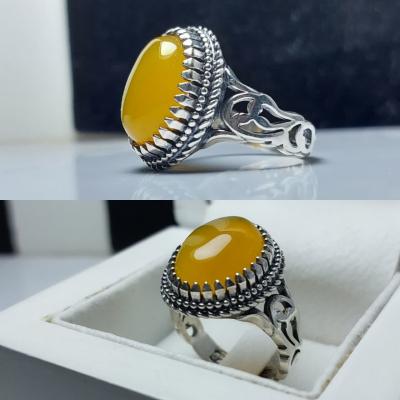 انگشتر نقره با رکاب طرح رهبری باسنگ شرف الشمس کد 1191